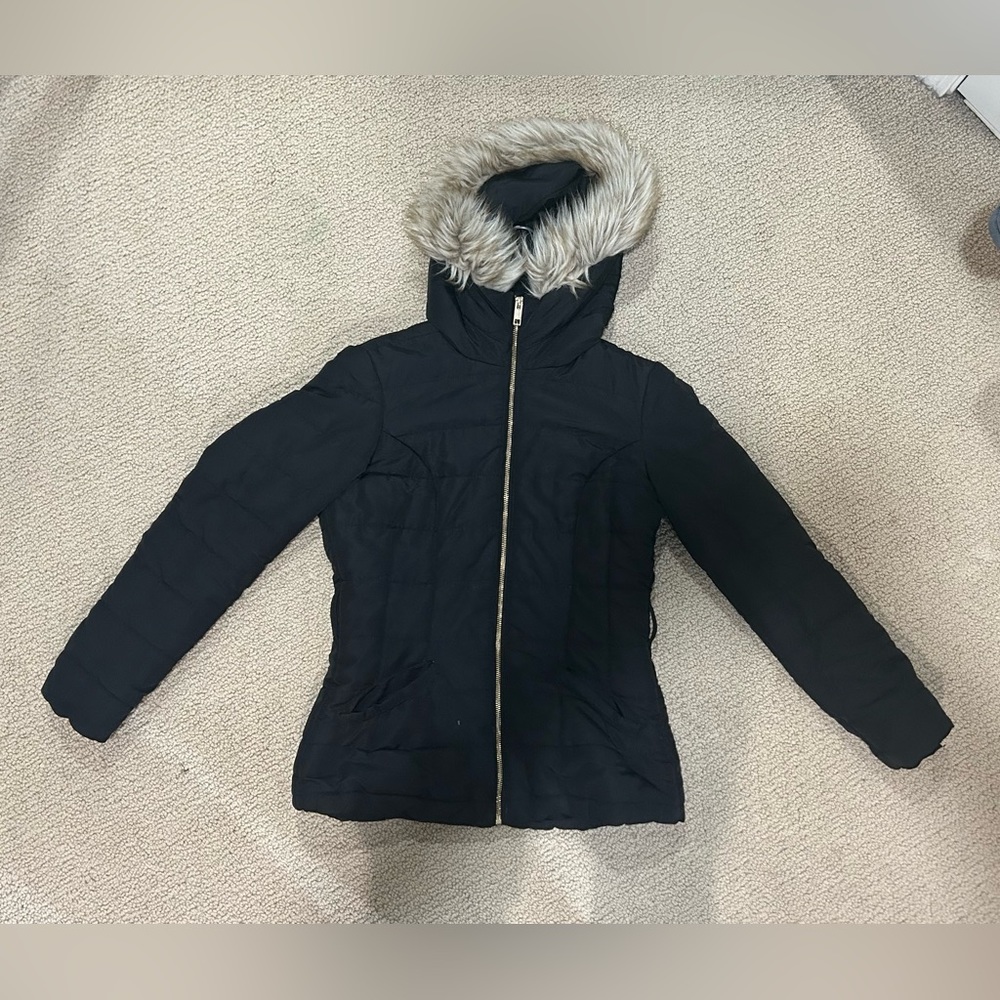 h&m black parka jacket
